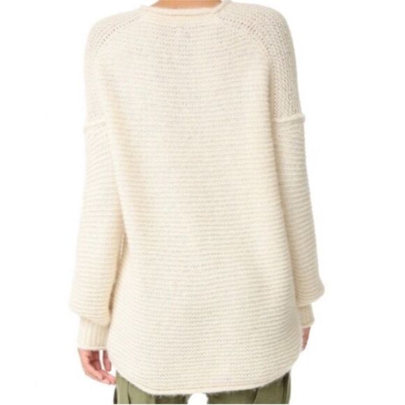 FREE PEOPLE All Mine Alpaca Wool Chunky Slouchy Soft Sweater Ivory Size Small - Picture 2 of 13